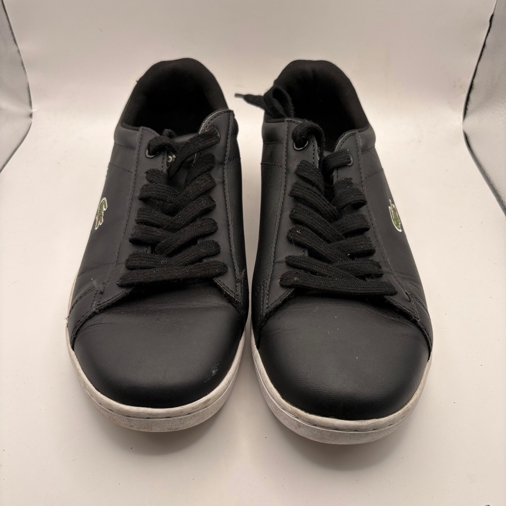 Lacoste Carnaby Evo BL 1 SPW Mens 7.5 Black Leather Sneakers Low Top 7-32SPW0132